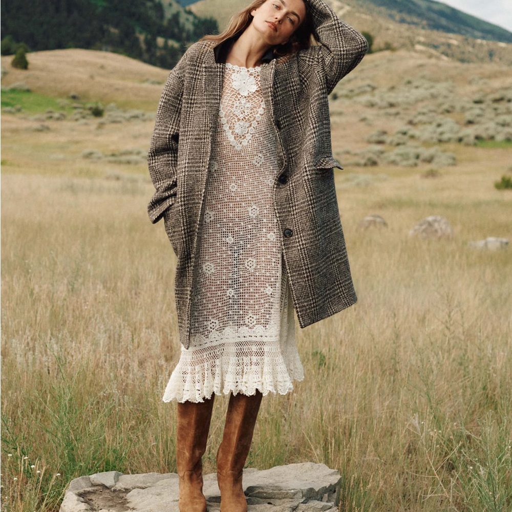 DOEN DOVER COAT IN LASCELLE HOUNDSTOOTH CHECK - Picture 4 of 11